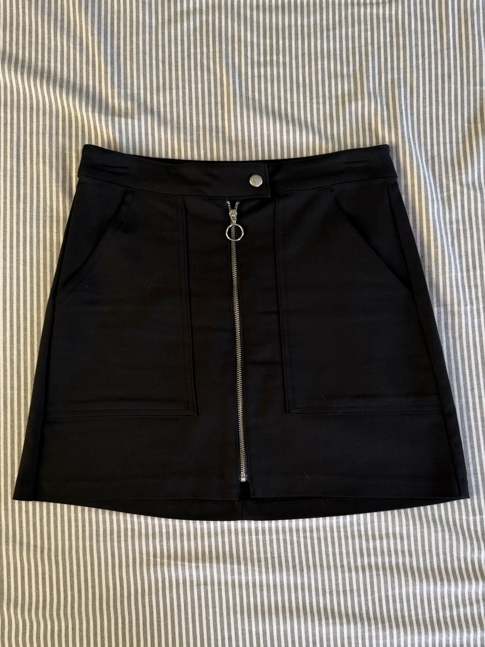Bershka Black Mini Skirt with Front Zip